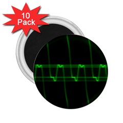 Background Signal Light Glow Green 2 25  Magnets (10 Pack)  by Nexatart