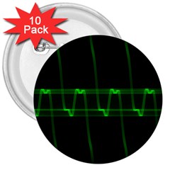 Background Signal Light Glow Green 3  Buttons (10 Pack)  by Nexatart