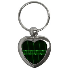 Background Signal Light Glow Green Key Chains (heart)  by Nexatart