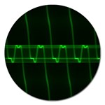 Background Signal Light Glow Green Magnet 5  (Round) Front