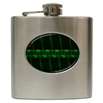 Background Signal Light Glow Green Hip Flask (6 oz) Front