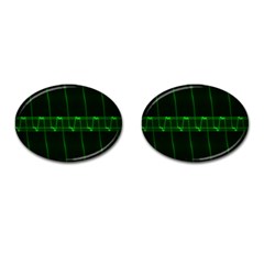 Background Signal Light Glow Green Cufflinks (oval) by Nexatart