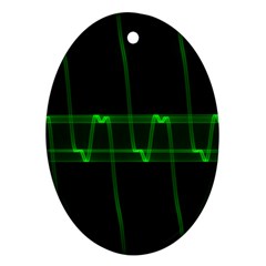 Background Signal Light Glow Green Oval Ornament (two Sides) by Nexatart