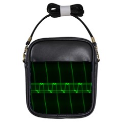 Background Signal Light Glow Green Girls Sling Bags by Nexatart