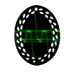 Background Signal Light Glow Green Ornament (oval Filigree) by Nexatart