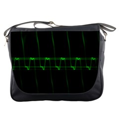 Background Signal Light Glow Green Messenger Bags by Nexatart