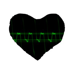 Background Signal Light Glow Green Standard 16  Premium Heart Shape Cushions by Nexatart