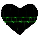 Background Signal Light Glow Green Large 19  Premium Heart Shape Cushions Front