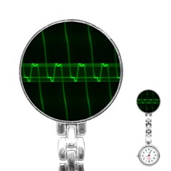 Background Signal Light Glow Green Stainless Steel Nurses Watch by Nexatart