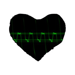 Background Signal Light Glow Green Standard 16  Premium Flano Heart Shape Cushions by Nexatart