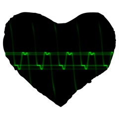 Background Signal Light Glow Green Large 19  Premium Flano Heart Shape Cushions by Nexatart