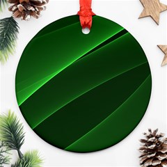 Background Light Glow Green Ornament (round) by Nexatart