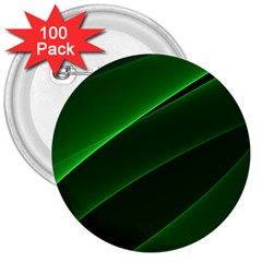 Background Light Glow Green 3  Buttons (100 Pack)  by Nexatart