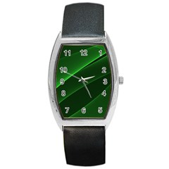 Background Light Glow Green Barrel Style Metal Watch by Nexatart