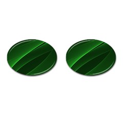 Background Light Glow Green Cufflinks (oval)