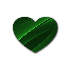 Background Light Glow Green Rubber Coaster (heart)  by Nexatart