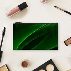 Background Light Glow Green Cosmetic Bag (small)  by Nexatart