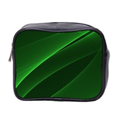 Background Light Glow Green Mini Toiletries Bag 2-side by Nexatart