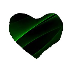 Background Light Glow Green Standard 16  Premium Heart Shape Cushions by Nexatart