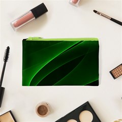 Background Light Glow Green Cosmetic Bag (xs) by Nexatart