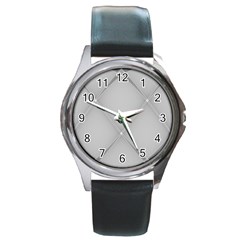 Background Light Glow White Grey Round Metal Watch by Nexatart