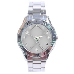 Background Light Glow White Grey Stainless Steel Analogue Watch by Nexatart