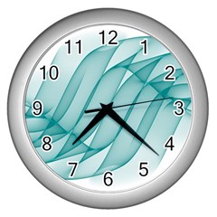 Background Light Glow Blue Wall Clocks (silver)  by Nexatart