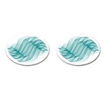 Background Light Glow Blue Cufflinks (Oval) Front(Pair)