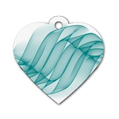 Background Light Glow Blue Dog Tag Heart (one Side)