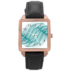 Background Light Glow Blue Rose Gold Leather Watch  by Nexatart