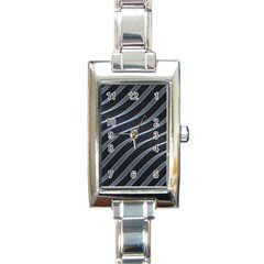 Metal Steel Stripped Creative Rectangle Italian Charm Watch by Nexatart