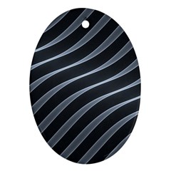 Metal Steel Stripped Creative Ornament (oval) by Nexatart