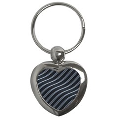 Metal Steel Stripped Creative Key Chains (heart)  by Nexatart