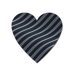 Metal Steel Stripped Creative Heart Magnet by Nexatart