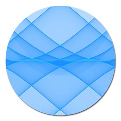 Background Light Glow Blue Magnet 5  (round) by Nexatart