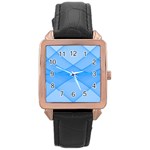 Background Light Glow Blue Rose Gold Leather Watch  Front