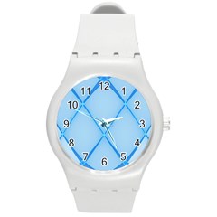 Background Light Glow Blue Round Plastic Sport Watch (m) by Nexatart