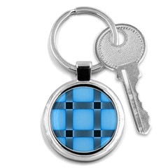 Wall Blue Steel Light Creative Key Chains (round)  by Nexatart