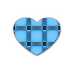 Wall Blue Steel Light Creative Heart Coaster (4 Pack)  by Nexatart