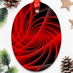 Red Abstract Art Background Digital Ornament (oval)