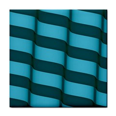 Curtain Stripped Blue Creative Tile Coasters