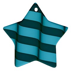 Curtain Stripped Blue Creative Ornament (star) by Nexatart