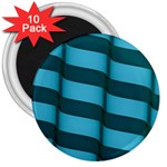 Curtain Stripped Blue Creative 3  Magnets (10 pack)  Front