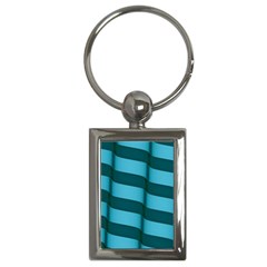 Curtain Stripped Blue Creative Key Chains (Rectangle) 