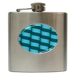 Curtain Stripped Blue Creative Hip Flask (6 oz)