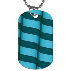 Curtain Stripped Blue Creative Dog Tag (Two Sides)