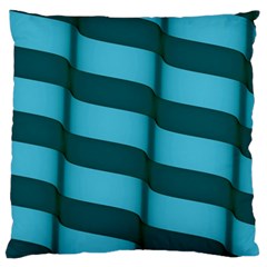 Curtain Stripped Blue Creative Large Cushion Case (One Side)