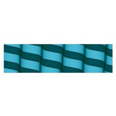 Curtain Stripped Blue Creative Satin Scarf (Oblong)