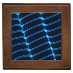 Background Neon Light Glow Blue Framed Tiles by Nexatart