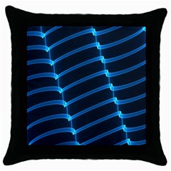 Background Neon Light Glow Blue Throw Pillow Case (black) by Nexatart